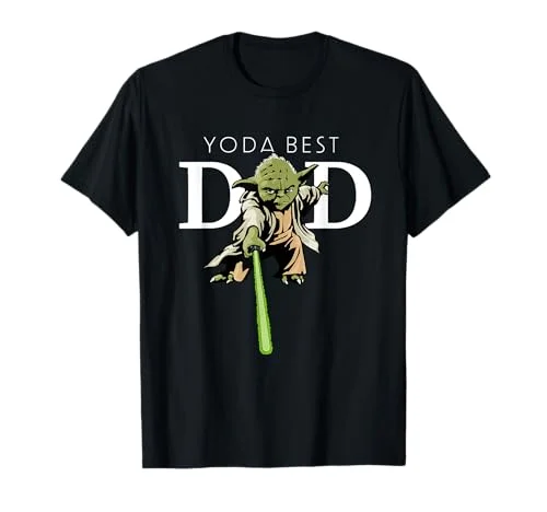 Star Wars Yoda Lightsaber Father's Day T-Shirt - Rank 8 in The Ultimate Father’s Day Gift Guide: Perfect Picks for Every Dad