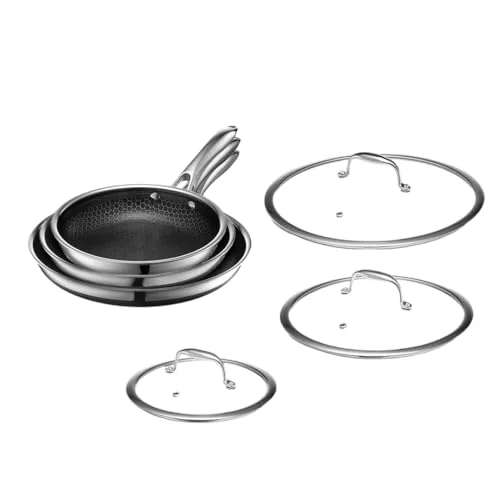 HexClad Hybrid Nonstick Fry Pan Set - Rank 5 in Best Cookware Sets of 2025