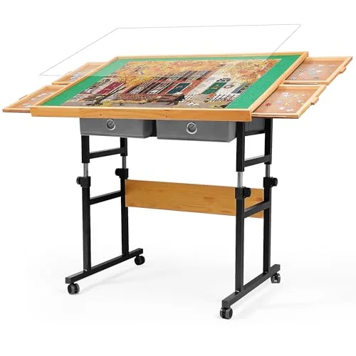 BuilderButler Adjustable Puzzle Table with Wheels - Rank 7 in Best Puzzle Table With Drawers of 2025