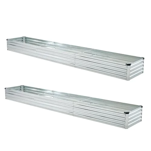 Zunatu Galvanized Raised Garden Bed 10x2x1ft - Rank 10 in Best Garden Bed of 2025