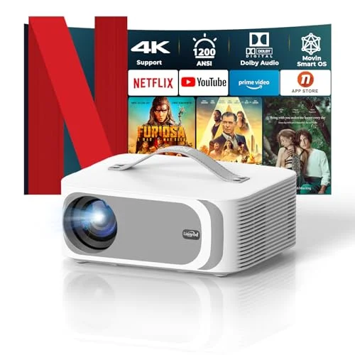Lisowod 4K Smart Projector with WiFi 6 - Rank 3 in Best 4k Projector of 2025