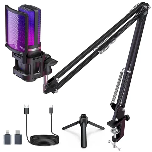 ZealSound RGB Gaming USB Microphone - Rank 9 in Best Gaming Microphone Set of 2025