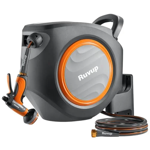 Ruvup Retractable Garden Hose Reel 5/8in x 100ft - Rank 3 in Best Wall Mounted Hose Reel of 2025