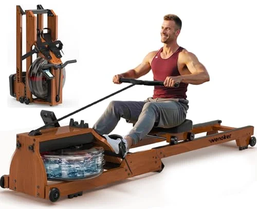 WENOKER Wooden Foldable Water Rowing Machine - Rank 9 in Best Rowing Machine of 2025