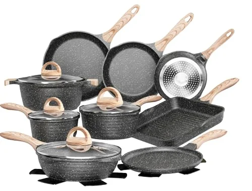 JEETEE Nonstick 23-Piece Cookware Set - Rank 4 in Best Cookware Sets of 2025