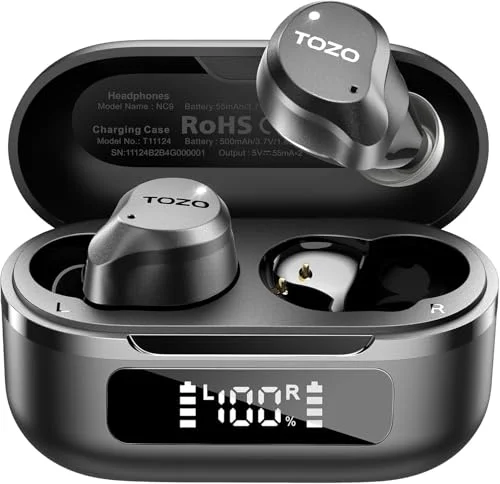 TOZO Hybrid ANC Wireless Earbuds - Rank 5 in Best Bluetooth Earpiece of 2025