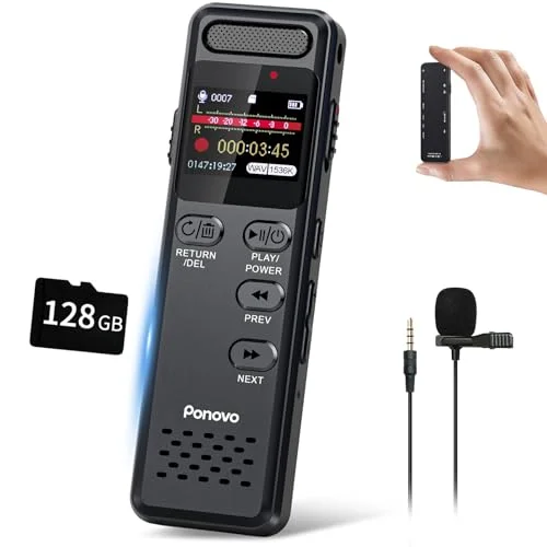 Ponovo 160GB Voice Recorder with Playback - Rank 7 in Best Digital Recorder of 2025
