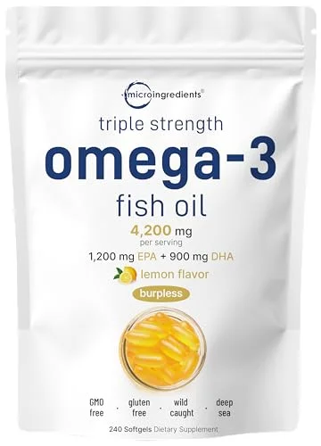Micro Ingredients Triple Strength Omega 3 Fish Oil - Rank 4 in Best Fish Oil Omega 3 Supplements of 2025