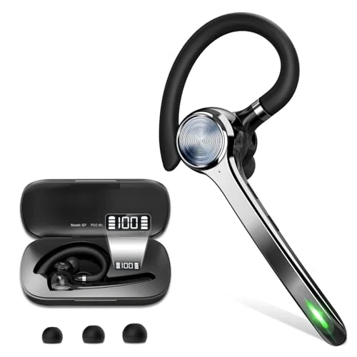 HEIBAS Bluetooth Headset with Charging Case - Rank 2 in Best Bluetooth Earpiece of 2025