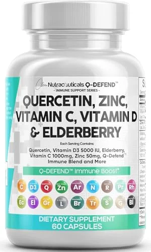 Clean Nutraceuticals Quercetin Zinc Vitamin C D Bromelain - Rank 3 in Best Immune System Support of 2025