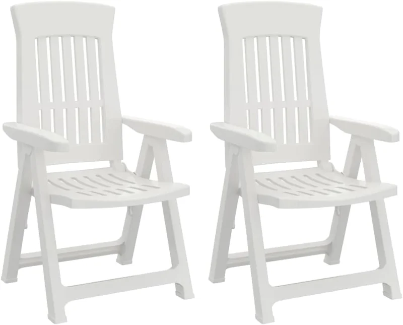 vidaXL White Reclining Garden Chairs Set - Rank 5 in Best Reclining Patio Chairs of 2025