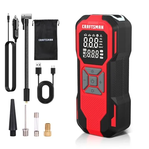 CRAFTSMAN Cordless Tire Inflator with Digital Gauge - Rank 9 in Best Portable Tire Inflator of 2025