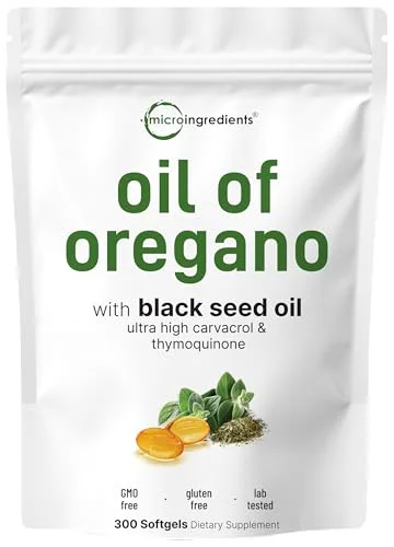 Micro Ingredients Oregano & Black Seed Oil Softgels - Rank 3 in Best Oregano Oil of 2025