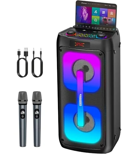 Gesnada Karaoke Machine with Wireless Microphones - Rank 5 in Karaoke Machines