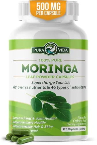 Pura Vida Moringa Organic Energy Supplement - Rank 6 in Best Moringa Capsules of 2025