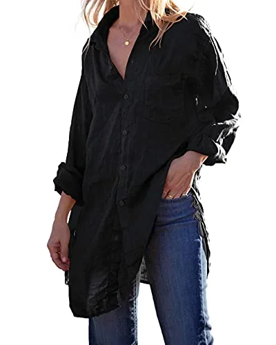 Runcati Women's Linen Button Down Tunic - Rank 5 in Amazon’s Best Beachwear Deals Are Going Fast—Don’t Miss Out! 🏖️