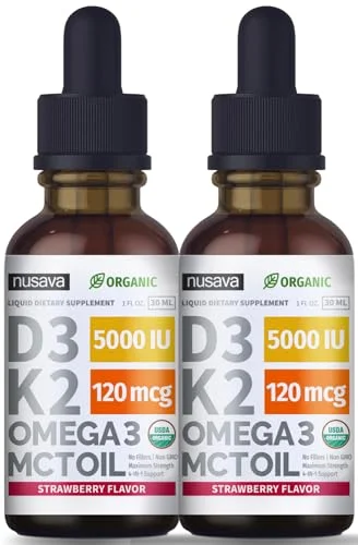 Nusava Organic Vitamin D3 K2 Drops - Rank 6 in Best Vitamin D3 of 2025