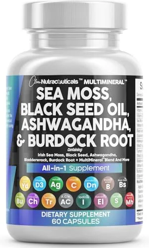 Clean Nutraceuticals Sea Moss & Black Seed Complex - Rank 7 in Best Immune System Support of 2025
