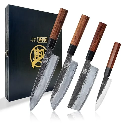 Mitsumoto Sakari Chef Knife Set 4 Pcs - Rank 3 in Best Japanese Knifes of 2025