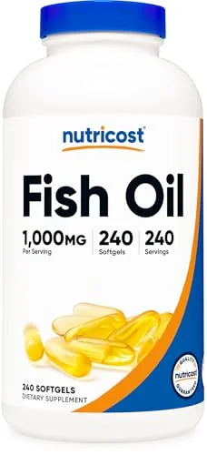Nutricost Fish Oil Omega 3 Softgels 1000mg - Rank 10 in Best Fish Oil Omega 3 Supplements of 2025