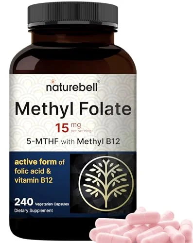 NatureBell L Methylfolate 15mg with Methyl B12 - Rank 7 in Best Folic Acid Supplement of 2025
