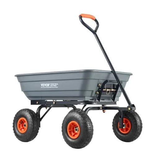 VEVOR 4 Cu.Ft. Poly Garden Dump Wagon - Rank 5 in Best Wheelbarrows of 2025