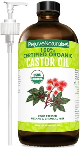 RejuveNaturals Organic Castor Oil 16oz - Rank 9 in Best Organic Castor Oil of 2025