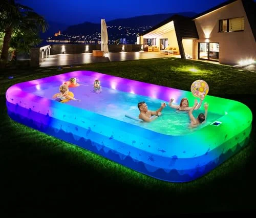 Large Inflatable Pool with Lights - Rank 10 in Best Outdoor Swimming Pool of 2025