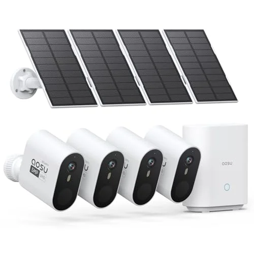 AOSU Solar Security Camera System 4-Cam Kit - Rank 6 in Best Home Security System of 2025