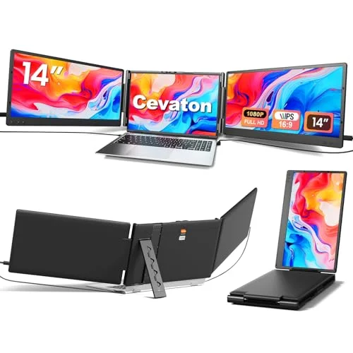 Cevaton Laptop Screen Extender, 14" FHD Triple Monitor - Rank 3 in Best Laptop Screen Extender of 2025