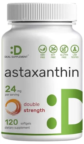 Astaxanthin Antioxidant Supplement 24mg, 120 Softgels - Rank 9 in Best Astaxanthin of 2025