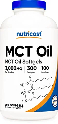Nutricost MCT Oil Softgels 1000mg, 300 Count - Rank 3 in Best Mct Oil For Weight Loss of 2025