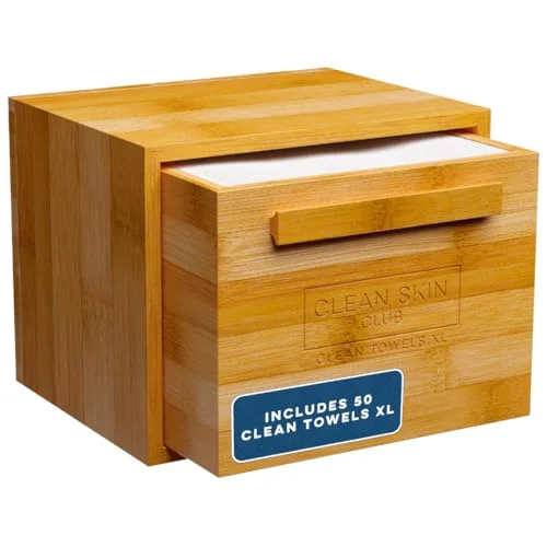 Clean Skin Club Bamboo Box with Drawer & Towels - Rank 3 in Best Disposable Face Towels of 2025