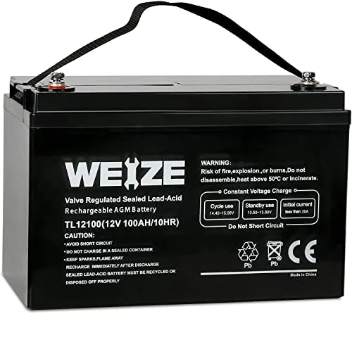 Weize 12V 100Ah Deep Cycle AGM Battery - Rank 6 in Best Deep Cycle Marine Batteries of 2025