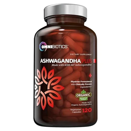 Ashwagandha Organic Clinical Strength 1300 mg with KSM-66 - 120 Vegan - Rank 10 in Best Ashwagandha of 2025