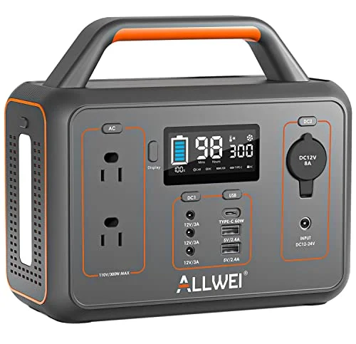 ALLWEI Portable Power Station 300W Solar Generator - Rank 10 in Best Generators of 2025