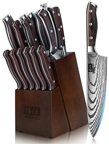 SHAN ZU Japanese Kitchen Knife Set - Rank 5 in Best Japanese Knifes of 2025