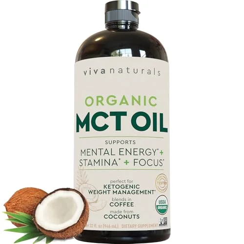 Viva Naturals Organic MCT Oil 32oz - Rank 5 in Best Mct Oil For Weight Loss of 2025