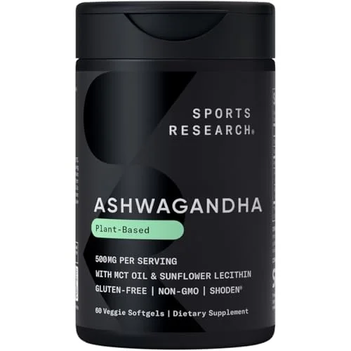 Sports Research Ashwagandha Softgels with Coconut MCT Oil - Rank 3 in Best Ashwagandha of 2025