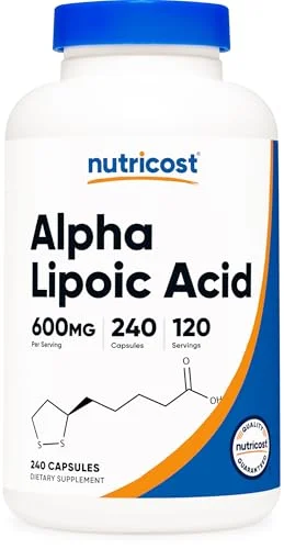 Nutricost Alpha Lipoic Acid 600mg, 240 Count - Rank 1 in Best Alpha Lipoic Acid 600mg of 2025