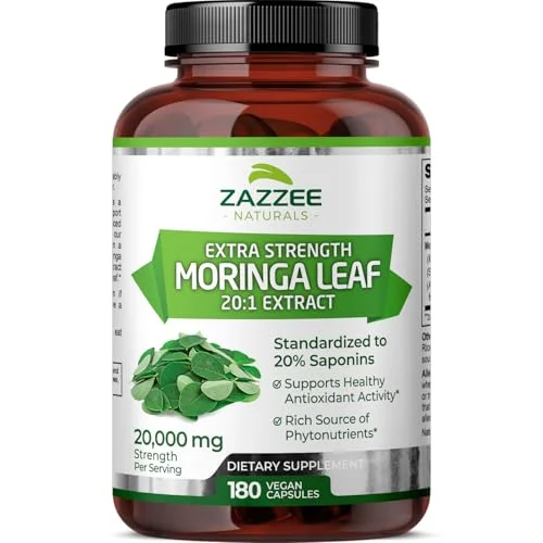 Zazzee Organic Moringa 20:1 Extract - Rank 5 in Moringa Supplements