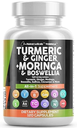 Turmeric Curcumin Joint Support Supplement for Women and Men - Rank 8 in Moringa Supplements