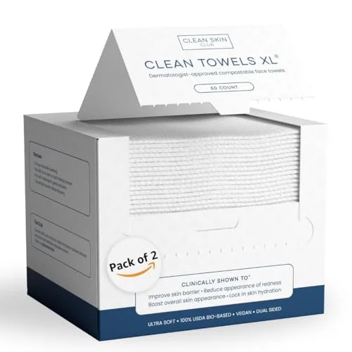 Clean Skin Club Clean Towels XL, 100 ct, 2 pack - Rank 2 in Best Disposable Face Towels of 2025