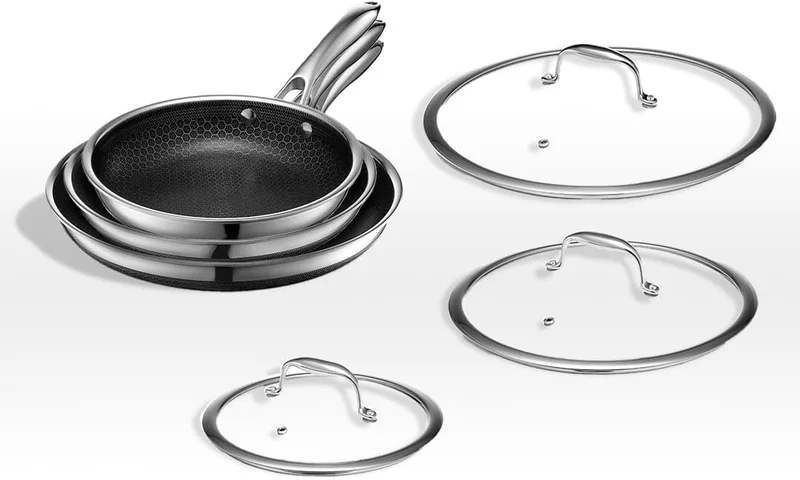 HexClad Hybrid Nonstick Fry Pan Set - Rank 2 in Best Gordon Ramsay Pans of 2025