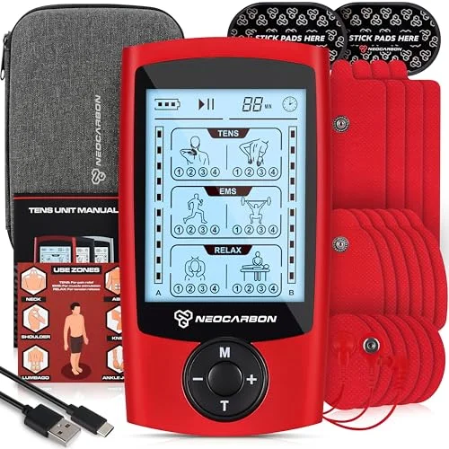 Neocarbon TENS Unit Muscle Stimulator EMS Massager - Rank 2 in Best Tens Unit For Back Pain of 2025