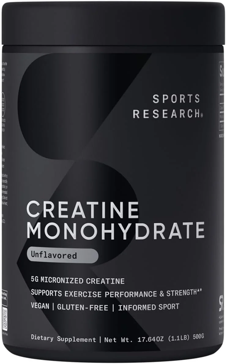 Sports Research Creatine Monohydrate 5g Powder 1.1LBS - Rank 1 in Best Creatine Monohydrate of 2025