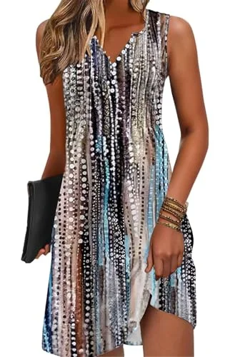 Disamer Beach Sundress V-Neck Button Down - Rank 9 in Amazon’s Best Beachwear Deals Are Going Fast—Don’t Miss Out! 🏖️