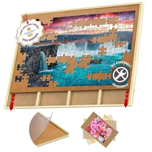 Wooden Jigsaw Puzzle Board with Drawers - Rank 10 in Best Puzzle Board of 2025