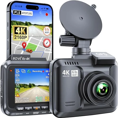 ROVE R2-4K Dash Cam WiFi GPS Night Vision - Rank 4 in Best Wireless Dash Cam of 2025