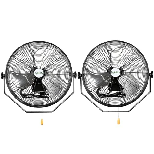 Hykolity 18-Inch Industrial Wall Fan 2-Pack - Rank 4 in Best Wall Mounted Fans of 2025